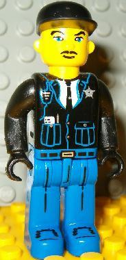 LEGO Minifigure-Police - Blue Legs, Black Jacket, Black Cap-4 Juniors-4J017-Creative Brick Builders